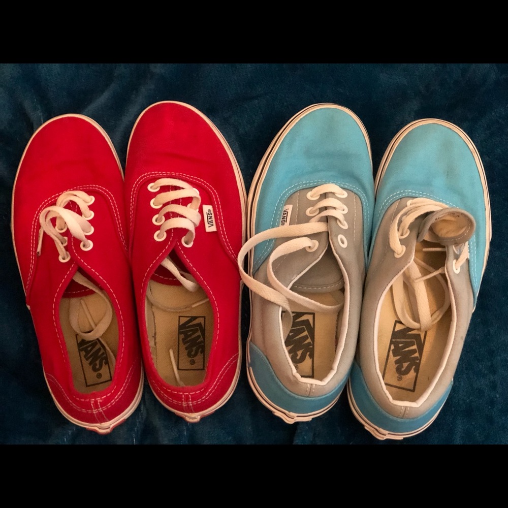 VANS! One red pair and one blue and white!